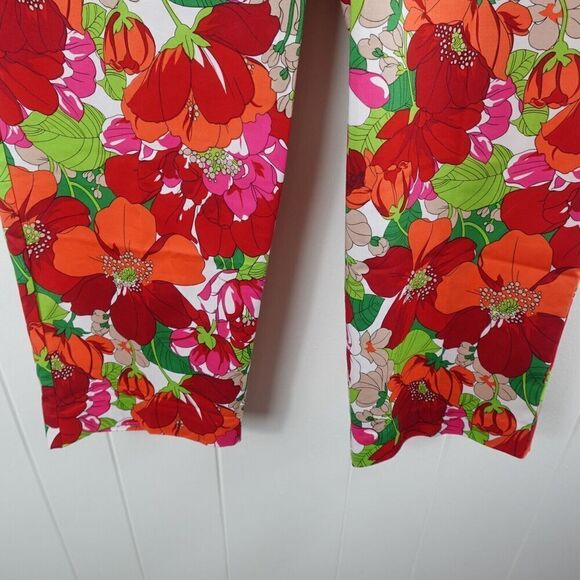 Worthington Womens Pants Bright Floral Colors Cropped Size 14 - Picture 8 of 10